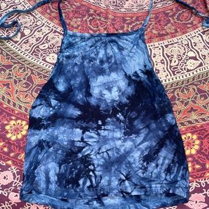 Tie dye halter tie top